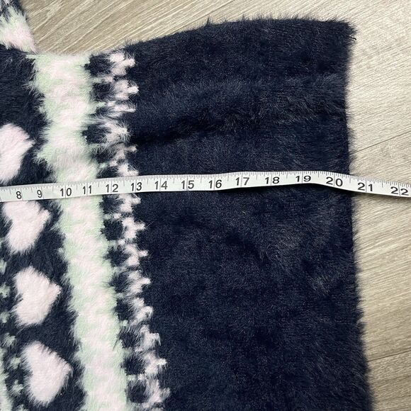 Victoria's Secret Soft Cozy Fuzzy Crop Fair Isle Sweater Shirt Top M 224 - Picture 5 of 6